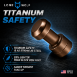 Lone Wolf Distributors NEW TITANIUM SAFETY & STAINLESS NITRIDE STRIKER Slide Completion Kit for Glock 9mm LWD-SLIDEKIT-9 Gen 1 2 3 4 - Image 2