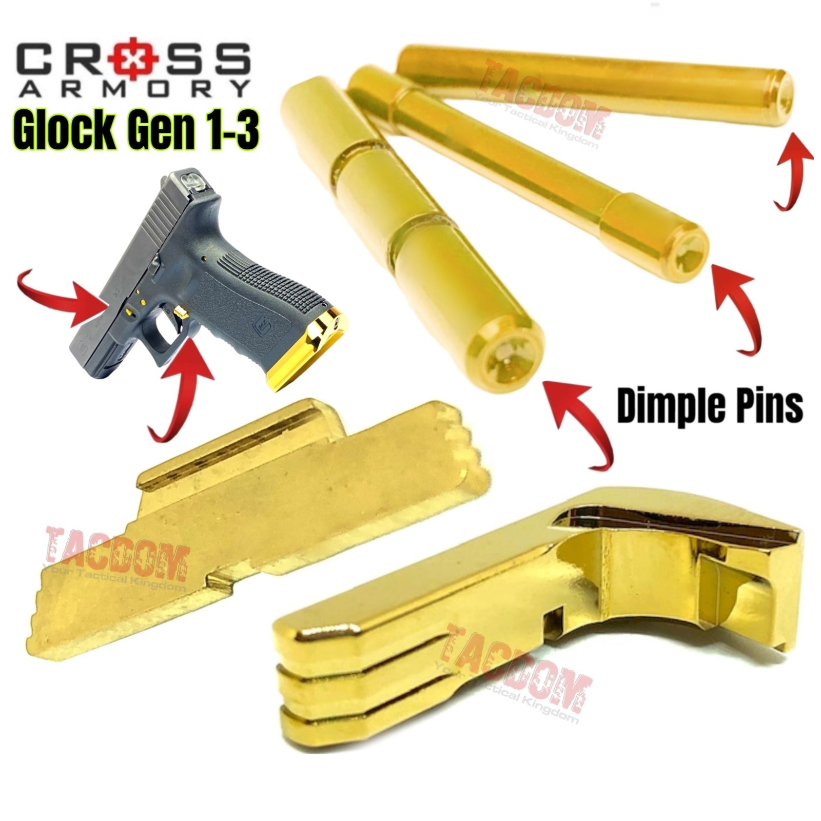 Dimpled 4 Pin Set for P80, Cross Armory Accessories