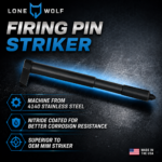 Lone Wolf Distributors NEW TITANIUM SAFETY & STAINLESS NITRIDE STRIKER Slide Completion Kit for Glock 9mm LWD-SLIDEKIT-9 Gen 1 2 3 4 - Image 3