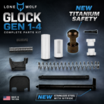 Lone Wolf Distributors NEW TITANIUM SAFETY & STAINLESS NITRIDE STRIKER Slide Completion Kit for Glock 9mm LWD-SLIDEKIT-9 Gen 1 2 3 4