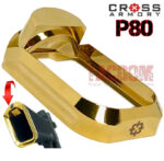 Cross Armory Enhanced P80 Polymer80 Poly80 CNC Aluminum Flared Magwell Gold "Jewelry Finish" Magazine