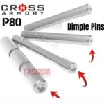 Cross Armory for Polymer80 V2 & C Models that use the 4 Pin set Stainless Steel Silver DIMPLE for easy install P80 Poly80