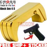 Cross Armory for GLOCK Gen 4 - 5 Extended magazine release Gold 17 19 22 23 26 27 31 32 33 34 35 37 38 39