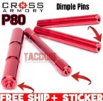 Cross Armory for Polymer80 V2 & C Models that use the 4 Pin set E-Coat Red DIMPLE for easy install P80 Poly80