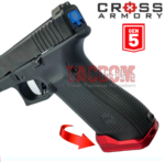 Cross Armory Enhanced Glock 17 - 22 - 34 Gen 5 CNC Aluminum Flared Magwell Anodized Cross Red Magazine well - Image 5