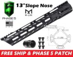 Phase 5 Tactical 13" LO-PRO SLOPE NOSE (LPSN13) FREE FLOAT QUAD RAIL M-LOK­™