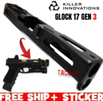 Killer Innovations Velocity Match Grade RMR V1 Cut Slide for Gen 3 Glock 17 Black DLC