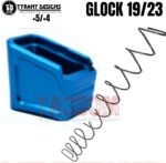 Tyrant Designs Extension Magazine+4 / +5 Base Pad Aluminum for GLOCK 19 23 Mag Black Red Gold Grey Blue Machined Aluminum - Image 3