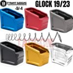 Tyrant Designs Extension Magazine+4 / +5 Base Pad Aluminum for GLOCK 19 23 Mag Black Red Gold Grey Blue Machined Aluminum