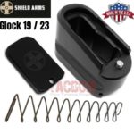 SHIELD ARMS for Glock 19 23 Billet 6061 Aluminum Grip Extension Magazine Plate Pad +5/+4 round