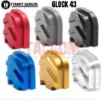 Tyrant Designs Slide End Plate Billet Aluminum BACK PLATE COVER for Glock 43 43x 48 Cover Black Red Blue Grey Gold Machine Aluminum Sliver