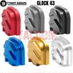 Tyrant Designs Slide End Plate Billet Aluminum BACK PLATE COVER for Glock 43 43x 48 Cover Black Red Blue Grey Gold Machine Aluminum Sliver