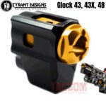 Tyrant Designs T-Comp Compensator for Glock 43 43x 48 Comp 9mm Black Gold Nickle - Image 3