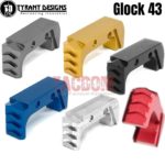 Tyrant Designs Extended Magazine Billet Aluminum Release for Glock 43 Mag Black Red Gold Grey Blue Machined Aluminum
