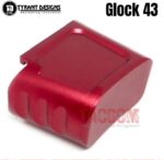 Tyrant Designs +3 Rounds Magazine Extension Base Pad Billet Aluminum for Glock 43 Mag Black Red Gold Grey Blue Machined Aluminum - Image 6