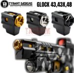Tyrant Designs T-Comp Compensator for Glock 43 43x 48 Comp 9mm Black Gold Nickle