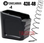 Tyrant Designs Grip Extension / Magazine +4 rounds Aluminum For Glock 43X 48 base pad Black Red Blue Gold Gray or Raw Silver - Image 3