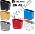 Tyrant Designs Grip Extension / Magazine +4 rounds Aluminum For Glock 43X 48 base pad Black Red Blue Gold Gray or Raw Silver