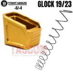 Tyrant Designs Extension Magazine+4 / +5 Base Pad Aluminum for GLOCK 19 23 Mag Black Red Gold Grey Blue Machined Aluminum - Image 5
