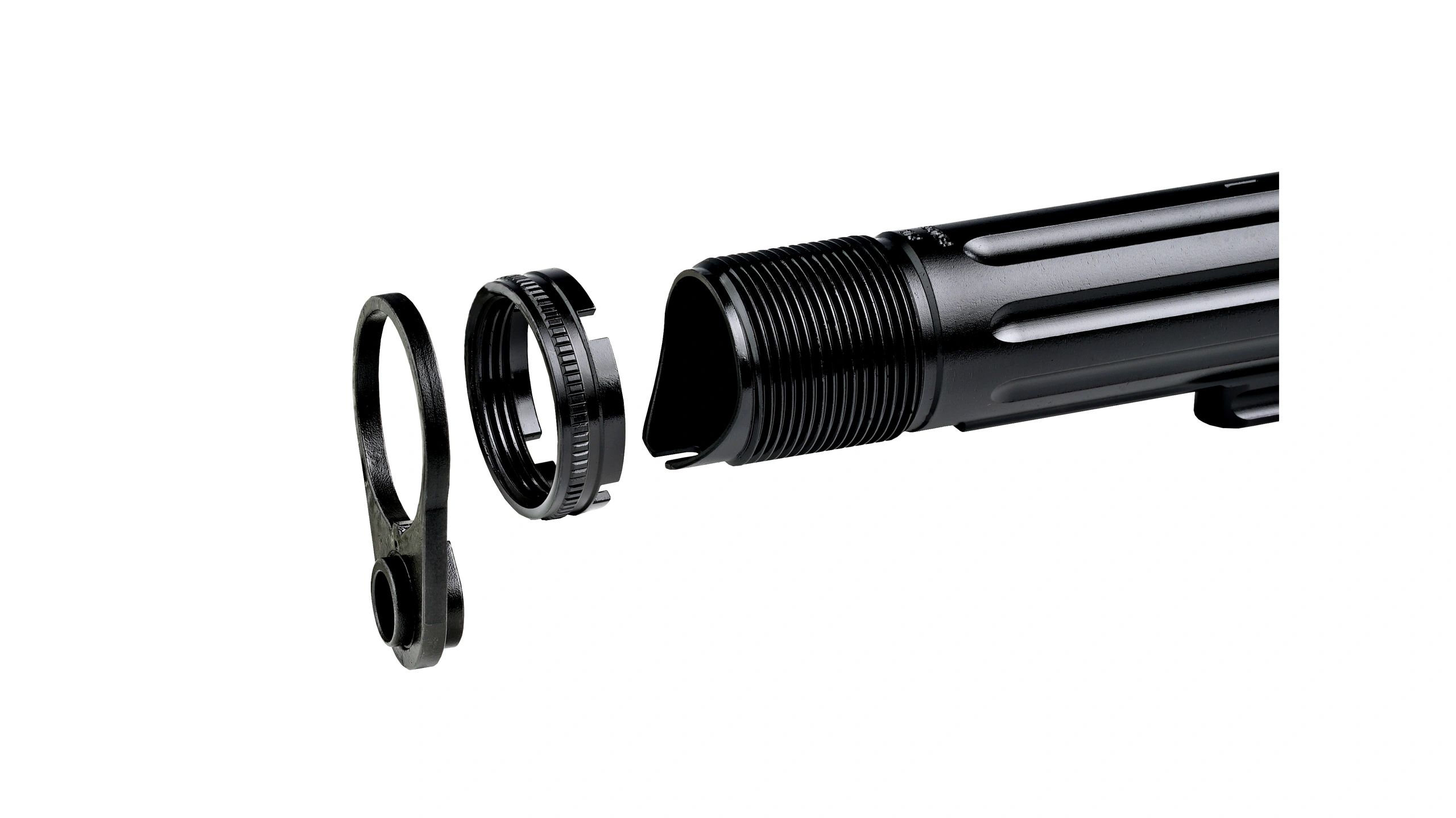 products-PWS_BUFFER-TUBE_END-PLATE_CASTLE-NUT_MOD2_45_001 Primary Weapons Systems PWS RATCHET LOCK CASTLE NUT AND END PLATE SET for AR buffer tubes - Image 3