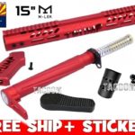 Guntec USA RARE RED TRUMP ULTRALIGHT SERIES MLOK Handguard Grip & Stock ALUMINUM SET Anodized Red