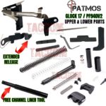PATMOS Upper Slide and Lower frame kit Kit for Glock 17 GEN 3 P80 PF940V2 9mm parts FREE Channel Liner Tool