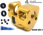 Killer Innovations Comp Compensator Muzzle Brake for 9mm For Glock Gen 4 Gold TiN