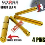 Cross Armory for GLOCK Gen 4 Dimple Pins GOLD TiN- Coated - Stainless Steel 17 19 20 21 22 23 24 26 27 31 32 33 34 35 37 38 39