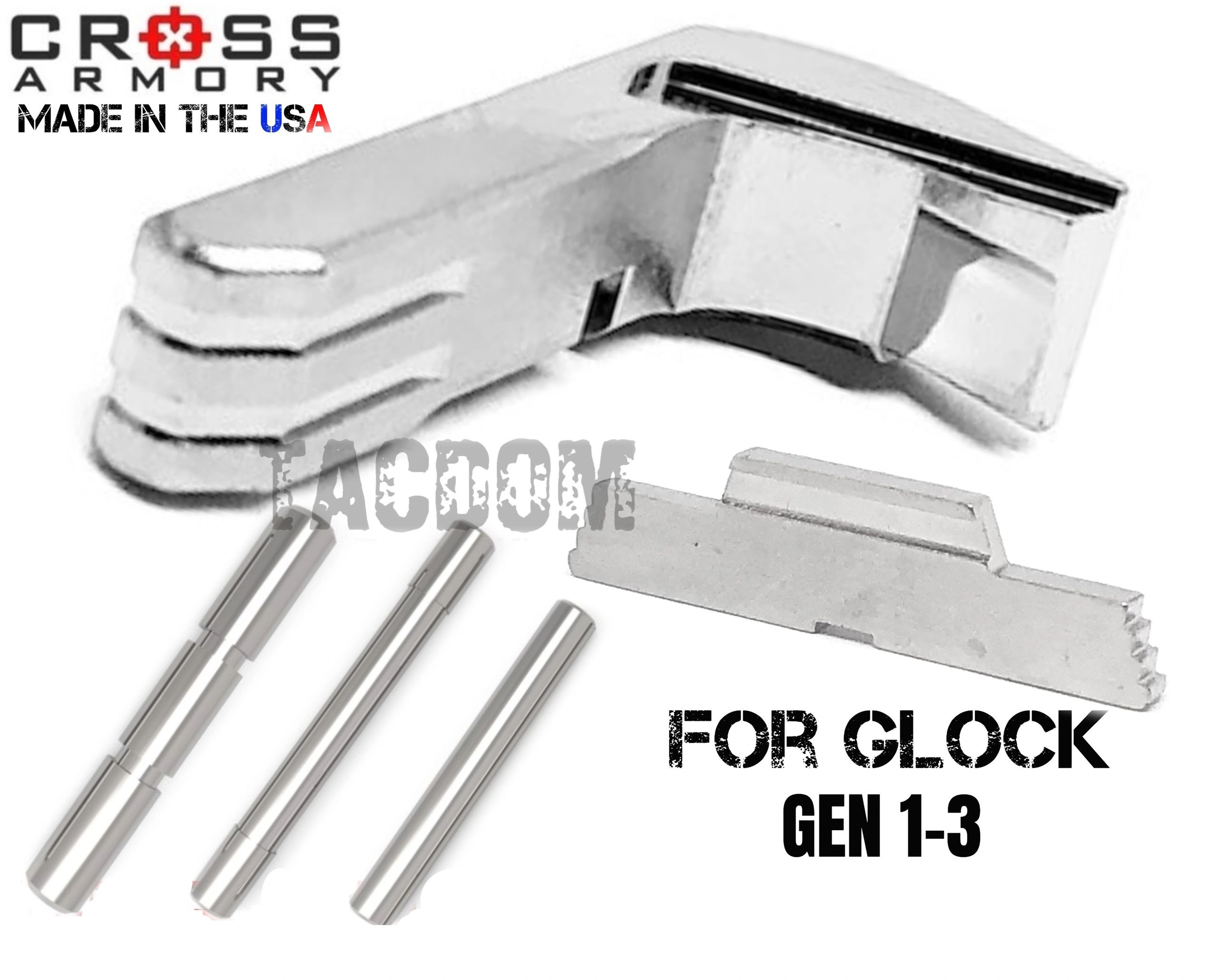 Cross Armory Silver Upgrade Parts for P80 Glock Extended Magazine Catch Slide 1 