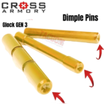 Cross Armory for GLOCK Gen 1-3 Dimple Pins TiN Gold Coated - Stainless Steel 17 19 20 21 22 23 24 26 27 29 30 31 32 33 34 35 38 & 39