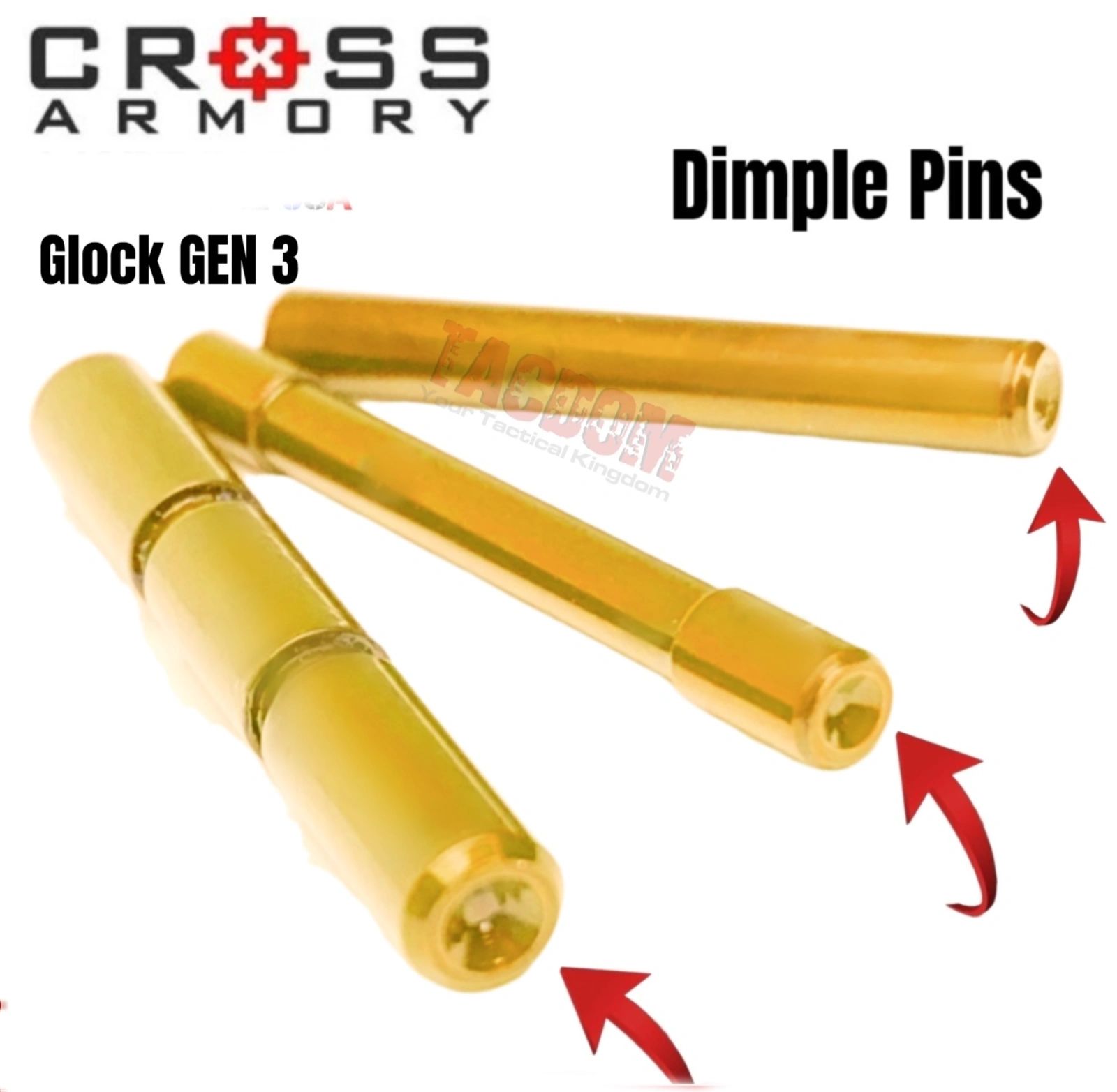 For GLOCK Gen 3 Fits 17 19 20 Gold TiN Extended Controls with Rod and 3 Pins