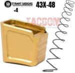 Tyrant Designs Grip Extension / Magazine +4 rounds Aluminum For Glock 43X 48 base pad Black Red Blue Gold Gray or Raw Silver - Image 6