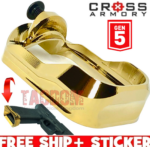 Cross Armory Enhanced Glock 17 - 22 - 34 Gen 5 CNC Aluminum Flared Magwell GOLD "Jewelry Finish" Magazine well