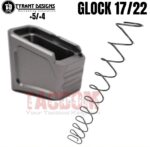 Tyrant Designs Extension Magazine+4 / +5 Base Pad Aluminum for GLOCK 17 19X 22 34 35 Mag Black Red Gold Grey Blue Machined Aluminum - Image 5