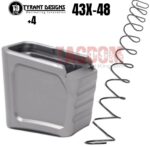 Tyrant Designs Grip Extension / Magazine +4 rounds Aluminum For Glock 43X 48 base pad Black Red Blue Gold Gray or Raw Silver - Image 8