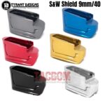 Tyrant Designs +2 Rounds Magazine Extension Base Pad Billet Aluminum for S&W Shield Mag Black Red Gold Grey Blue Machined Aluminum