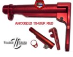 Timber Creek Outdoors Minimalist KIT in RED for AR15 Platform Includes Buffer Tube , Receiver Extension plate stock & QD End plate