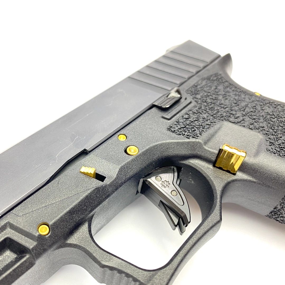 Cross Armory for GLOCK and P80 Polymer 80 Gen 13 Extended magazine release Gold 17 19 22 23 24