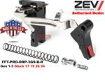ZEV Tech PRO Flat Face 9mm Trigger Kit Gen 1 2 3 for Glock 17 19 26 34 Black Red