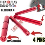 Cross Armory for GLOCK Gen 4 Dimple Pins Red E- Coated - Stainless Steel 17 19 20 21 22 23 24 26 27 31 32 33 34 35 37 38 39
