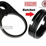 Primary Weapons Systems PWS RATCHET LOCK CASTLE NUT AND END PLATE SET for AR buffer tubes