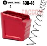 Tyrant Designs Grip Extension / Magazine +4 rounds Aluminum For Glock 43X 48 base pad Black Red Blue Gold Gray or Raw Silver - Image 5