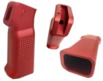 TACTICAL DYNAMICS Billet Aluminum "WAFFLE" Pattern Style AR Grip Black and Red Colors - Image 2