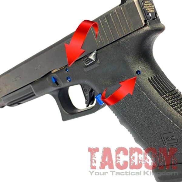Extended Slide Lock For Glock Gen 1-4 – Fits 17, 19, 20, 21, 22, 23+ – Stainless Steel, USA Made
