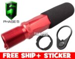 PHASE 5 HEX-2 Billet Carbine Pistol Buffer Tube in Black Red Blue and Silver Grey - Image 5