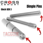 Cross Armory for GLOCK Gen 1-3 Dimple Pins Silver Coated - Stainless Steel 17 19 20 21 22 23 24 26 27 29 30 31 32 33 34 35 38 & 39