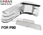 Cross Armory Silver Chrome Like UPGRADE Performance Kit for Polymer80 P80 Extended Slide Lock Magazine Catch