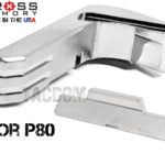 Cross Armory Silver Chrome Like UPGRADE Performance Kit for Polymer80 P80 Extended Slide Lock Magazine Catch