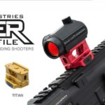 Strike Industries AR REX T1 Riser Mount Red FDE Black Titan Gold for T1 Optics