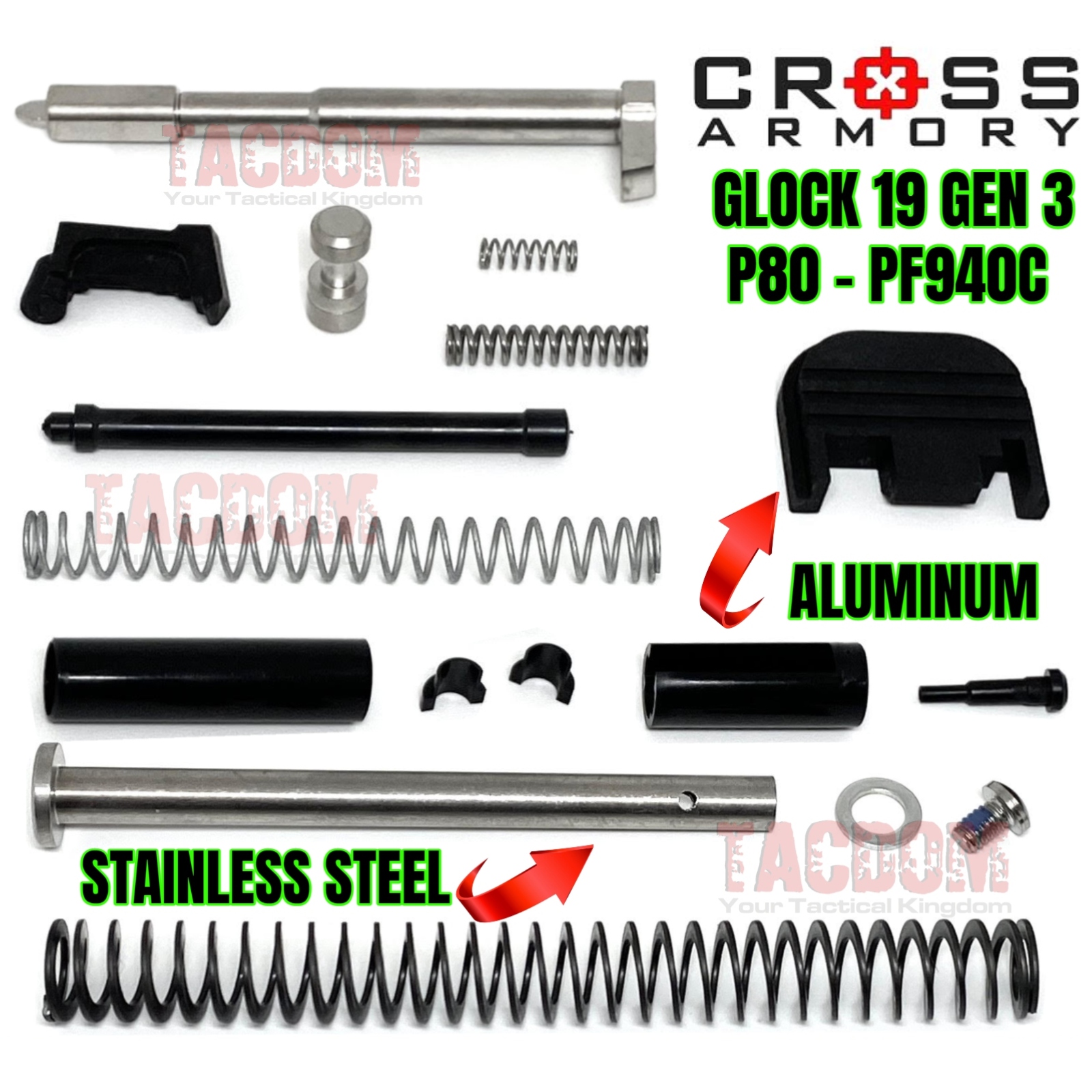 CROSS ARMORY UPGRADED Upper Slide Parts Kit for Glock 19 GEN 3 / P80